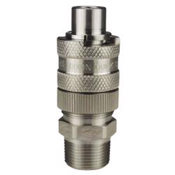 N4M6-S-LS 303 Stainless Steel Dix-Lock™ N-Series Bowes Interchange Male Thread Safety-Lock Plug